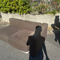 無印良品 2人掛けソファ カーキの画像