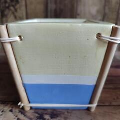 陶器＆木　鉢カバー　新品①の画像