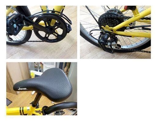 美品！ Jeep 折りたたみ自転車 20インチ 6段変速 イエロー系 ジープ 西岡店