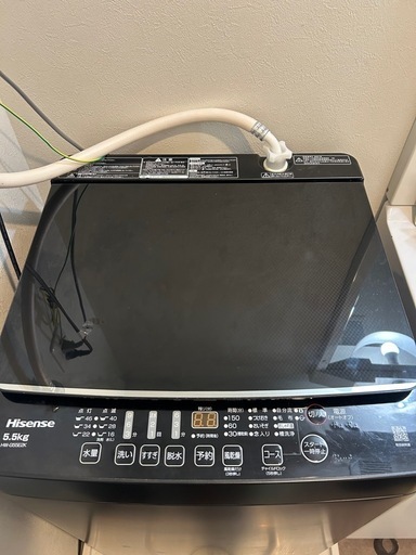 【美品】ハイセンス HW-G55E2K 洗濯機（5.5kg）2年使用 一人暮らし向け