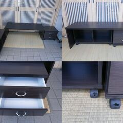 ■配達可■パソコンデスク・ラック・チェスト 3点セット 机 ローデスク 幅120 学習机 コンパクト収納 ベガコーポレーションの画像