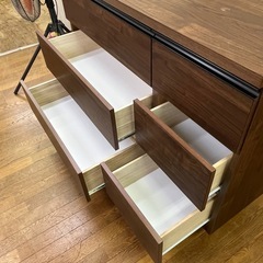 激安家具!! 人気のローチェスト モンド 120 ブラウン 2列×3段 衣類収納  全段レール付き 三幸ジャパン の画像