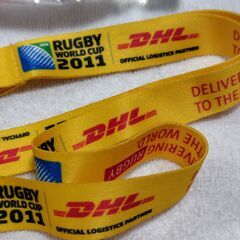【まだ受付中】中古 DHLネックストラップ♪ ラグビーワールドカップ2011記念バージョン♪ 早い者勝ちです✨✨の画像