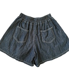 デニム ボトムス　チェック柄　150の画像