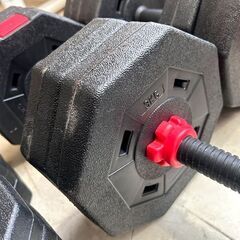 ダンベルセット 合計38kg バー×2本付属 延長してバーベルとしても使用OK 札幌 東区 店頭引き取り歓迎の画像