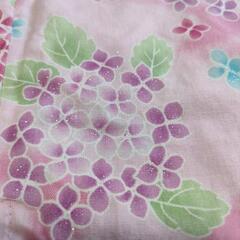 浴衣　90cm　紫陽花ラメ入り　ピンクの画像