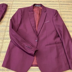 メンズ　セットアップ　スーツ3点セット　XL ワインレッドの画像