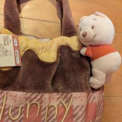 新品未使用品★くまのプーさんほっこりハニーふわふわポットバッグの画像