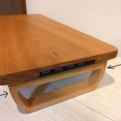 天然木製モニター台 USBハブ付き (CRAFT KITTIES)の画像