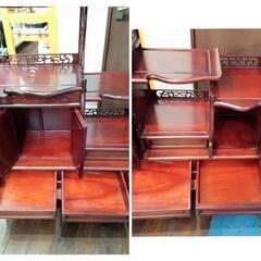 【北九州市・福岡市限定】李朝家具　飾り棚　唐木【配達に設置込み】 ☆北九州、福岡市周辺配送可【李朝家具】飾り棚 唐木 ビンテージ 収納