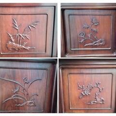 【北九州市・福岡市限定】李朝家具　飾り棚　唐木【配達に設置込み】 ☆北九州、福岡市周辺配送可【李朝家具】飾り棚 唐木 ビンテージ 収納