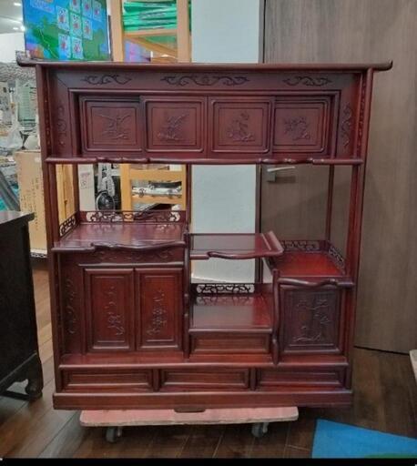 全国発送可　李朝家具　北九州、福岡市周辺発送は商品代を39800円に減額します ☆北九州、福岡市周辺配送可【李朝家具】飾り棚 唐木 ビンテージ 収納