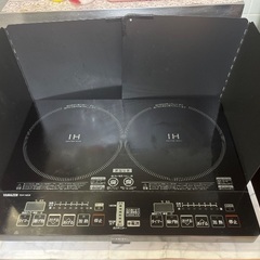 IHコンロ 黒 2口 コンセントの画像