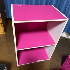 2段ボックス ショッキングピンク 子ども部屋収納 の画像