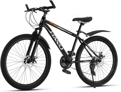 自転車 クロスバイク 21段変速 26インチ マウンテンバイク 極太タイヤ 軽量 高炭素鋼フレーム 泥除け完備