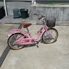 18インチ子供用自転車ピンクの画像