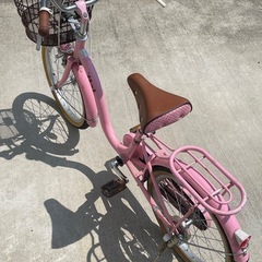 18インチ子供用自転車ピンクの画像