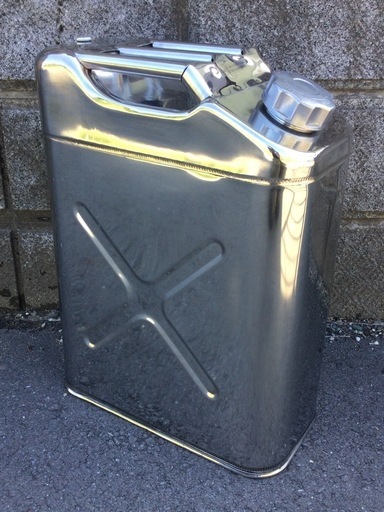 フルテック　ステンレス ガソリン携行缶 20L　型番：CS-20 消防法適合品 ジープ缶 農業機械、刈払機、発電機、工事用機器、防炎機器、自動車、レジャーなどの予備燃料の保管や移動