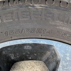 バリ溝２０２４年ＢＳ製夏タイヤ純正アルミホイールセット１５５／６５Ｒ１４　４本セットの画像