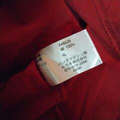 ゆったりサイズ　ヒラキ　半袖Tシャツワンピース　赤　4Lサイズの画像