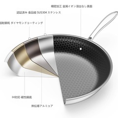 【新品未使用】ダイヤモンドコーティング5層フライパン　9000円の画像