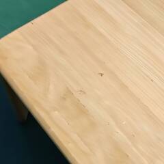 ニトリ　正方形　天然木足折りたたみローテーブル　白木／木の画像