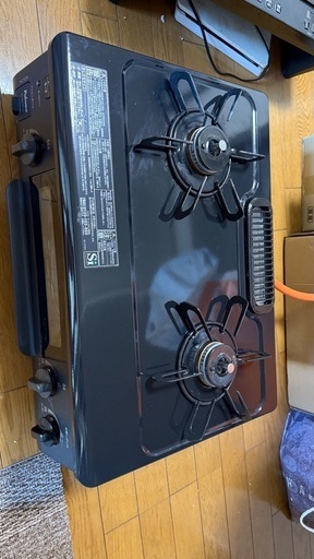 2バーナー ガスコンロ 黒 2024