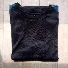 冷感Tシャツ　across stage ラグランスリーブ 黒/青　Ｌサイズの画像