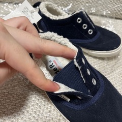 【新品未使用】BdeR ネイビー スリッポンスニーカー 16cmの画像
