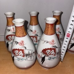 GYP0906 九谷焼　徳利　9本セット　だるま　扇の画像
