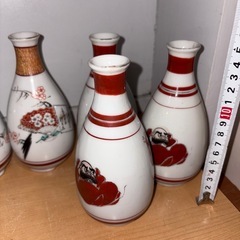 GYP0906 九谷焼　徳利　9本セット　だるま　扇の画像