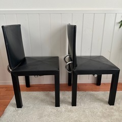 B&B Italiaダイニングチェア 椅子 Arcadia Chair　本革製 ブラック  の画像
