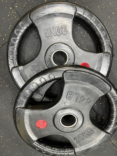 中古 20kg 3グリップ ラバープレート 50mm 2枚セット（処分特価8,000円）