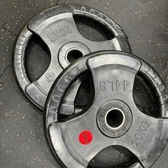 中古 20kg 3グリップ ラバープレート 50mm 2枚セット（処分特価8,000円）の画像