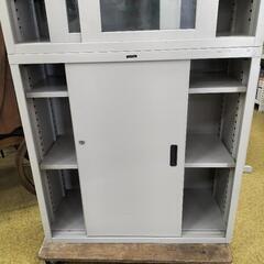 ●KOKUYO コクヨ 上下書庫 引違いガラス戸 + 引違い戸 高さ182cm オフィスキャビネット　オフィス家具 会社 事務所 公民館 店舗の画像