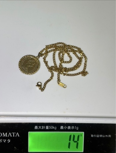 k18刻印あり　コインネックレス