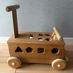 森のパズルバス MOCCO 日本製 木製乗用＆型はめ知育おもちゃ 手押し車の画像