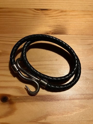 エルメス　シルバーレザーブレスレット