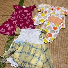 ②子供服　女の子　80 半袖　長袖　ズボンの画像