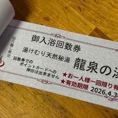 天然温泉 龍泉の湯 回数券10枚綴り　2026年4月30日までスーパー銭湯　成田　千葉の画像