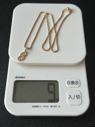 K18YG ネックレス　スパイクチェーン＋ナンバーチャーム 8 K18 スパイクチェーン＋ナンバーチャーム 8