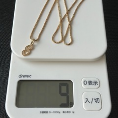 K18 スパイクチェーン＋ナンバーチャーム 8の画像