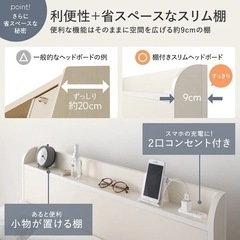 収納付きシングルベッド＋マットレス付きの画像