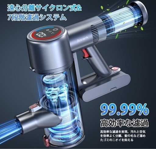 新品！自立式掃除機LEDライト付強力吸引自立式コードレス掃除機 サイクロン式 コードレスクリーナー