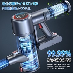 新品！自立式掃除機LEDライト付強力吸引自立式コードレス掃除機 サイクロン式 コードレスクリーナーの画像