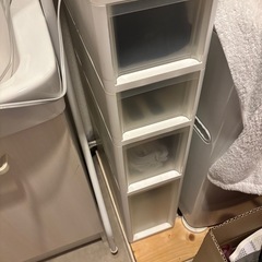 洗濯機、ランドリーラック、カラーボックス、収納ケースの画像
