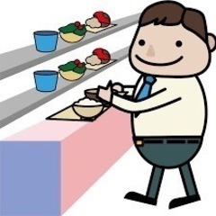 社員食堂での調理師さんの画像