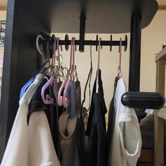 全身鏡と服掛けの画像