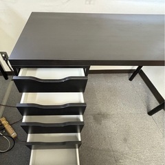 【引取り限定】IKEAデスク　ブラックブラウンの画像