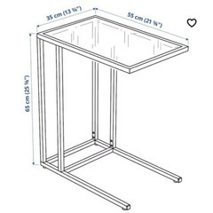 IKEA ガラステーブル　サイドテーブルの画像